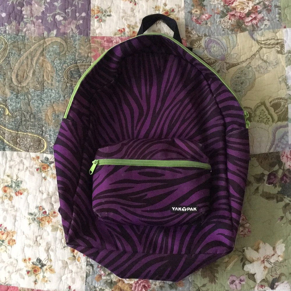 Purple Zebra Print Backpack